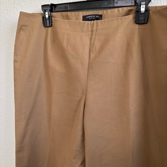 Lafayette 148 New York Light Brown Business Trousers Pants Office Career Size 14 - Picture 8 of 9